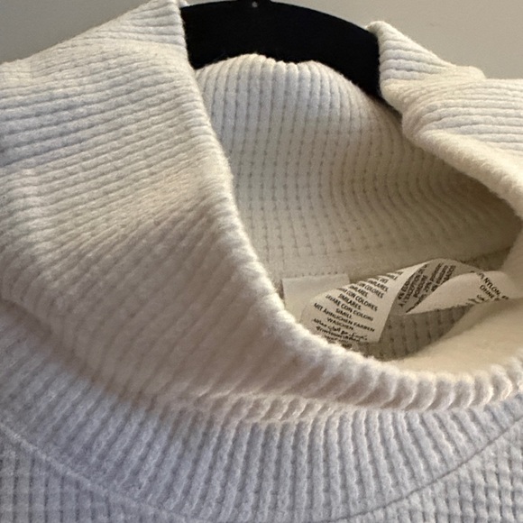 ALO Yoga Women's waffle Cream Cowl Neck Sweater - Picture 5 of 5